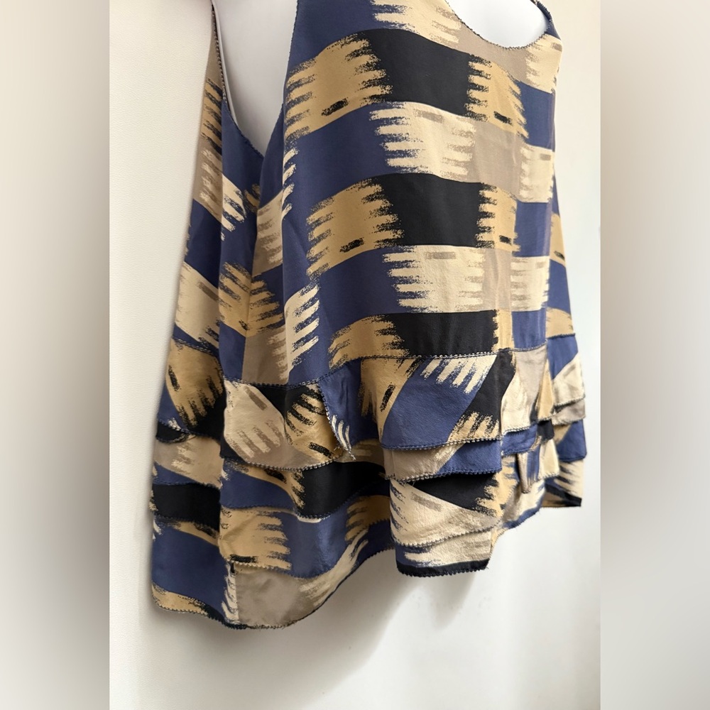 NWOT 3.1 PHILIP LIM 100% Silk Blouse Womens 8 Tiered Ruffled Tunic Tank Top - Picture 7 of 14